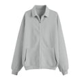 thumbnail image 4 of Zip Up Hoodies Womens 2026 Y2K Casual Long Sleeve Zipper Sweatshirts Fall Winter Comfy Track Jackets with Pockets Light Gray XL, 4 of 5