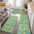 thumbnail image 2 of Yellow Lemon Fruit Slices Blue Pattern Kitchen Rugs Sets Of 3,Kitchen Runner Rugs Non Skid Washable,Decorative Kitchen Floor Mats for Kitchen,Sink,Laundry,17"x30"+ 17"x47" + 17"x59", 2 of 6