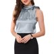 thumbnail image 1 of INSPIRAR CHIC Blusas de satén sin mangas para mujer con lazo en el cuello, sólidas, para trabajo, XL, gris claro, 1 of 6
