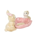 thumbnail image 3 of Tabletop Bunny Couple With Pink Bowl Ceramic Flower 2929546, 3 of 3