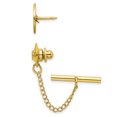 thumbnail image 2 of Gold Round Engravable Tie Tac Chain Lapel Pin Bar, 2 of 7