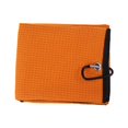 thumbnail image 1 of Cómoda toalla de golf con mosquetón resistente que absorbe el sudor. Toalla para gimnasio al aire libre naranja, 1 of 8