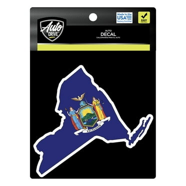 Auto Drive New York State Vinyl Auto Decal, Multicolor, 6.25” x 4.75”, 45162, 1 Piece