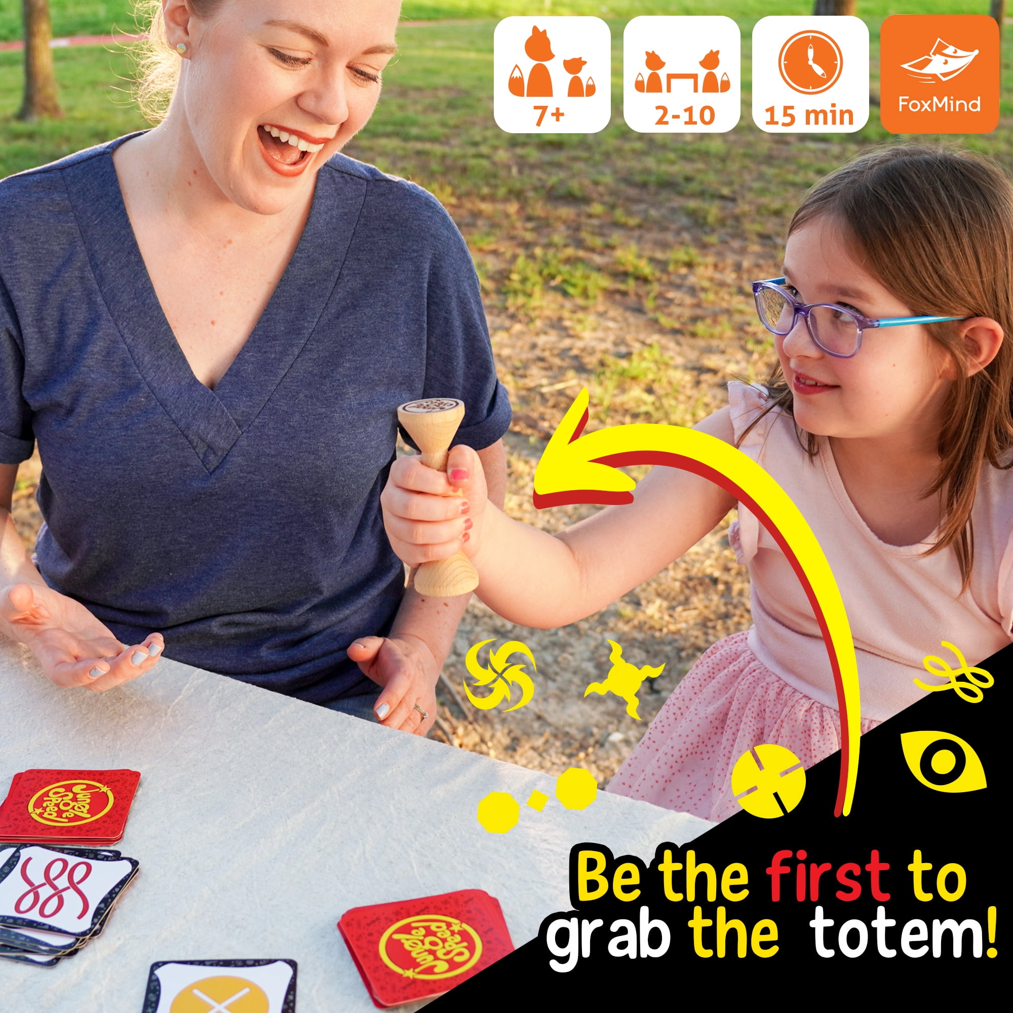 Foxmind Games: Jungle Speed - Eco Edition - Match Cards & Grab The Totem First, Family Game Night Of Observation & Reflexes, Kids 7+, 2-10 Players