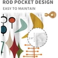thumbnail image 4 of Mid Century Curtains, Modern Abstract Atomic Geometric Print Colorful Retro 1950s 1960s Pastel Blackout Window Drapery Treatments for Living Room Bedroom Bathroom Kitchen 2 Panels, 84"x84" Inch, 4 of 5