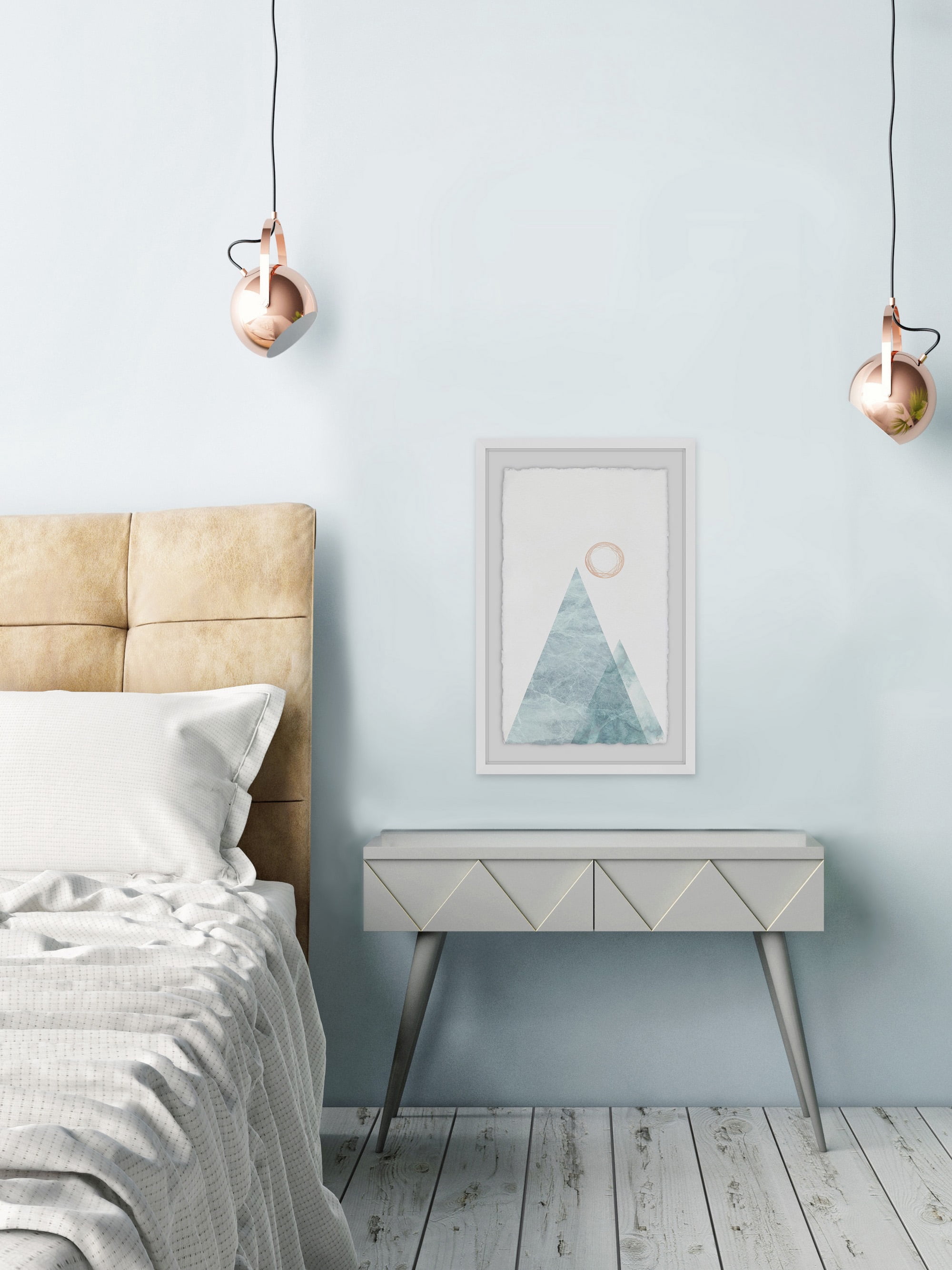 Mountain of Sea Framed Painting Print