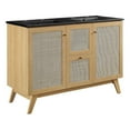 thumbnail image 3 of Modway Soma 48" Double Sink Modern Wood Bathroom Vanity in Oak and Black, 3 of 17