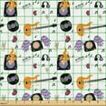 thumbnail image 2 of Ambesonne Rock and Roll Fabric by the Yard Upholstery, Repeating Music, 1 Yard, Orange Violet, 2 of 5