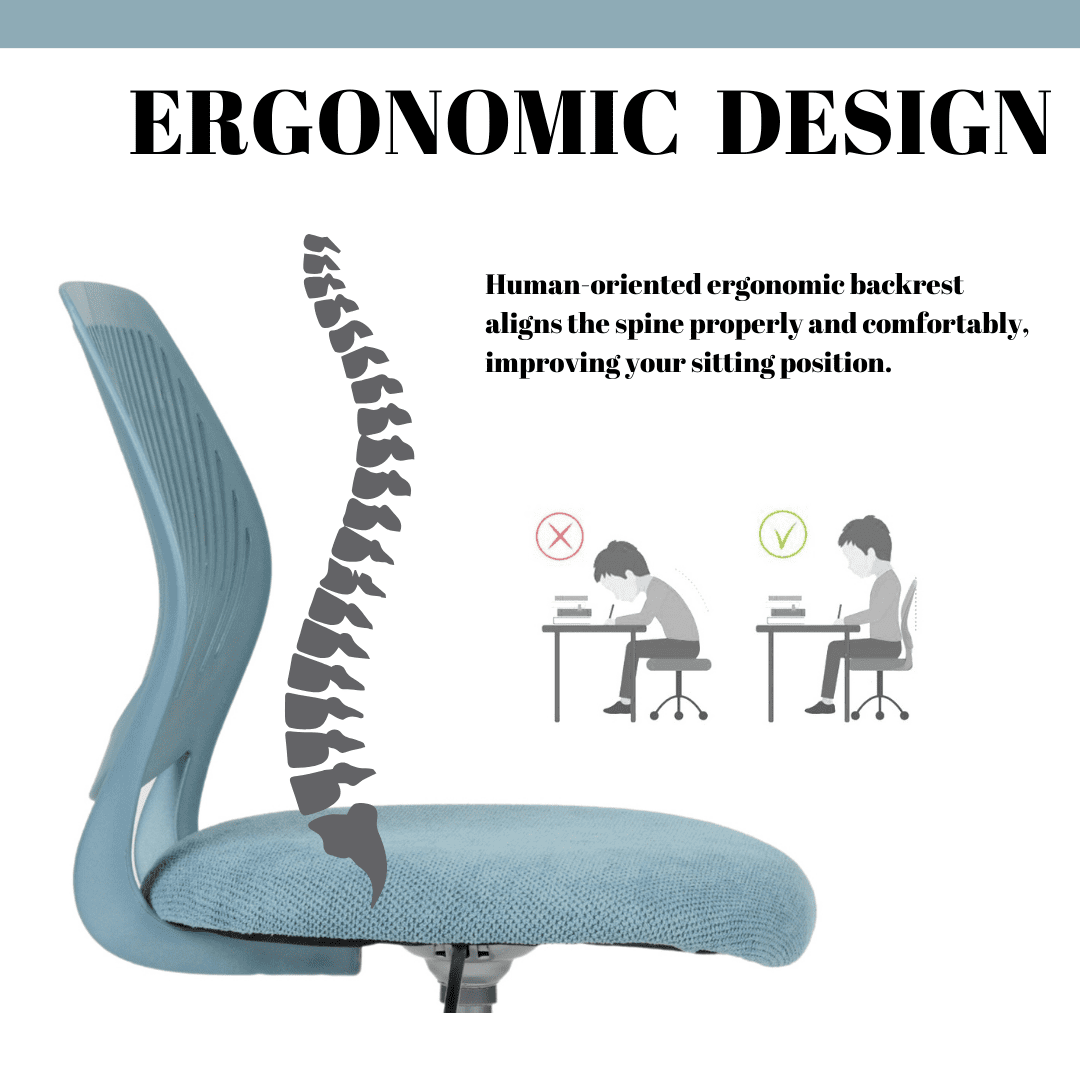 Homy Casa Adjustable Blue Video Game Chair for Gaming, Study, and Home Office