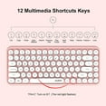 thumbnail image 4 of Ajazz 308i Wireless BT Keyboard 84 Keys Wireless Office Keyboard with 10m Wireless Transmission Distance Round Punk Keycap Pink, 4 of 6