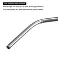 thumbnail image 3 of Uxcell Reusable Metal Straws 4Pcs Stainless Steel Bent Drinking Straw 10.5" Long for Milk Shake Beverage Juice Silver, 3 of 5