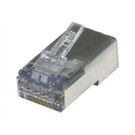 UPC: 0849160009900 | Platinum Tools ezEX-RJ45 Shielded Crimp Plugs (Cat5e/Cat6 Compatible)  internal ground  100 Pieces
