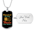thumbnail image 4 of Collier de Musicien Collier de Musique Classique en Acier Inoxydable Ou en or 18 Carats Chien Tag 24" Chaîne, 4 of 8