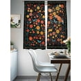 thumbnail image 4 of Boho Black Flowers Sheer Curtains 63 Inch Length 2 Panels Set Window Treatments, Spring Abstract Watercolor Floral Leaf Rod Pocket Semi Curtains for Living Room/Bedroom/Kitchen Décor, 104"W x 63"L, 4 of 7