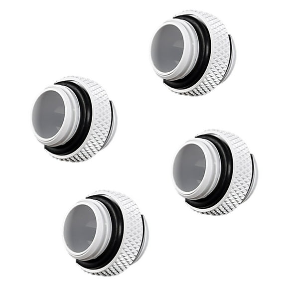 Bitspower G1/4" 5mm Male to Male Fitting, Deluxe White, 4-pack