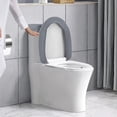 thumbnail image 3 of Zhuge 2-Piece Stretch Toilet Cover Set, Jacquard Polyester Spandex Toilet Lid & Tank Cover, Elastic Bottom Machine Washable Bathroom Protector Decor, Dark blue, 3 of 4