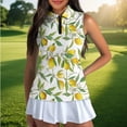 thumbnail image 4 of Uorisanigo Yellow Lemon Womens Golf Shirt Soft Polyester Spandex Fabric Womens Golf Shirt Sleeveless Zip Up Shirts Quick Dry Outing Wear Size L, 4 of 7