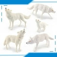 thumbnail image 2 of Toys for Ages 2-4 5PC Simulation White Wolf Model Roaring Wolf Walking Wolf Cub Desktop Sand Table Decoration Ornaments, 2 of 9