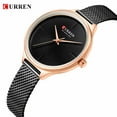 thumbnail image 2 of CURREN Fashion Simple Quartz Watches Women New Stainless Steel leather Strap Bracelet Female Wristwatch Casual Ladies Gift Clock, 2 of 7