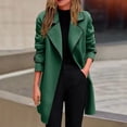 thumbnail image 2 of Black and Friday Clothing Sales Idoravan Woolen Coat for Women Clearance Fashion New Women Lady Winter Warm Long Windbreaker Parka Coat Green XXXL, 2 of 5