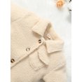 thumbnail image 4 of ZAXARRA Girls Autumn Winter Plush Coats Solid Color/Leopard Print Lapel Button Outerwear, 4 of 9