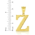 thumbnail image 4 of Floreo 10k Yellow Gold 1" Extra Large Textured Block Letter Initial A-Z Alphabet Charm Pendant with Optional Chain Necklace, 4 of 4