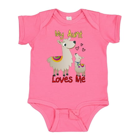 

Inktastic My Aunt Loves Me Llama Gift Baby Boy or Baby Girl Bodysuit