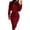 Red, variant on Women Fashion Two Piece Formal Suit Long Sleeve Top Checker Print Drawstring Shirred Skirt Set Elegant Wear