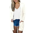 thumbnail image 6 of Jxximdong Cardigans for Women, Solid Color Spring Summer New Cardigan Thin Long Sleeve Shawl Versatile Button Coat, Women's Bolero Shrugs White, 6 of 7