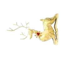 LEORX Golden Holiday Deer Tabletop Statue for Decoration 1Set