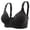 Black, variant on Women's Underwear Wireless Thin Solid Color Front Button Breathable Gathers Comfort Bra Plus Size