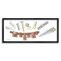 Stupell Industries Various Construction Tools Educational Diagram Illustration Graphic Art Black Framed Art Print Wall Art, Design by Dishique