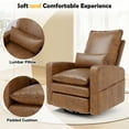 thumbnail image 5 of YODOLLA Power Swivel Recliner Chair Faux Leather Glider Swivel Rocker Recliner for Living Room Reclining Sofa Chair for Nursery with USB and Type-C Ports,Brown, 5 of 9