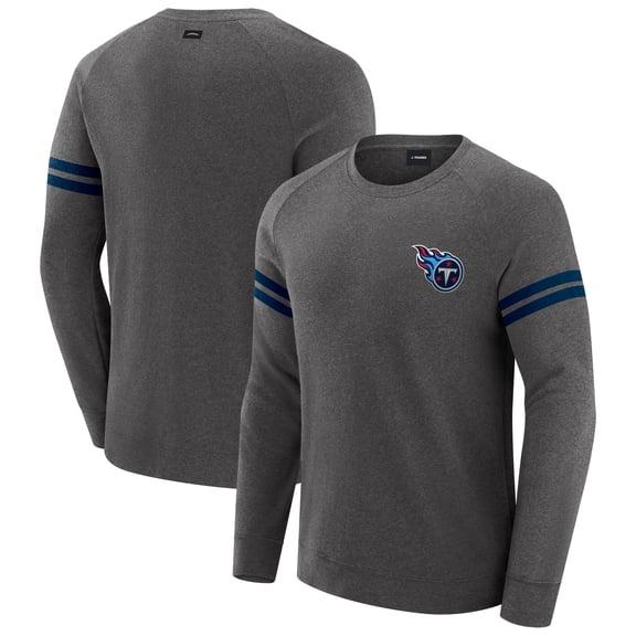 Men's J. Palmer Dark Heather Gray Tennessee Titans Players Lounge Raglan Tri-Blend Sweatshirt