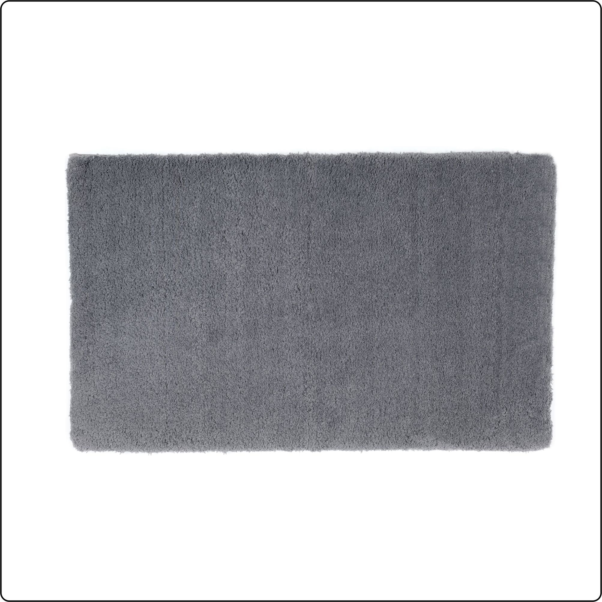 Tapis de bain en polyester gris foncé uni 3K Hometrends