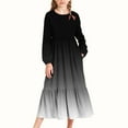 thumbnail image 2 of Posijego Girls Maxi Dress Fall Long Sleeve Crew Neck Tiered Dress Flowy Casual Spring Dresses with Pockets, 2 of 6