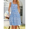 thumbnail image 2 of Women's 2025 New Summer Casual Square Neck Dress with Pocket Cute Sleeveless High Waist A-line Sundress Midi Dresses, 2 of 12