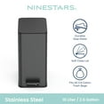 thumbnail image 6 of Nine Stars Step-On Bathroom Trash Can, 3 Gallon stainless steel, Pedal open, Hands-free Soft Close lid Garbage bin, Black, 6 of 10