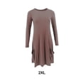 thumbnail image 3 of Destyer Coton Femmes S Polyvalent Manches Longues Robes Courtes Ultime Déclaration de Mode Confortable Élégant Café XXL, 3 of 6