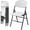 White, variant on PEXMOR 4 Pack Folding Chairs, Portable HDPE Plastic Seat with Steel Frame for Indoor Outdoor Dinning Party Wedding School Use, Black