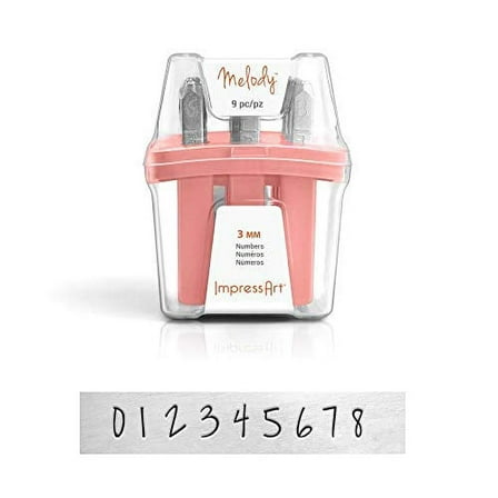 ImpressArt Melody Typeface Numbers 0-9 Metal Stamps Set, 3mm