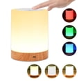 thumbnail image 1 of Night Light Touch Sensor Lamp Bedside Table Lamp for Kids Bedroom Rechargeable Dimmable Warm White Light + RGB Color Changing, 1 of 8