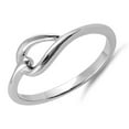 thumbnail image 2 of 925 Sterling Silver Platinum Plated Simple Leaf Knot Women Valentines Day Gifts Ring, 2 of 4