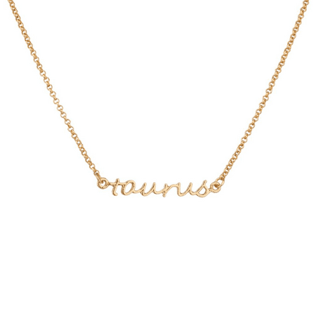 - Lux Accessories Taurus Bull Horoscope Zodiac Word Pendant Necklace