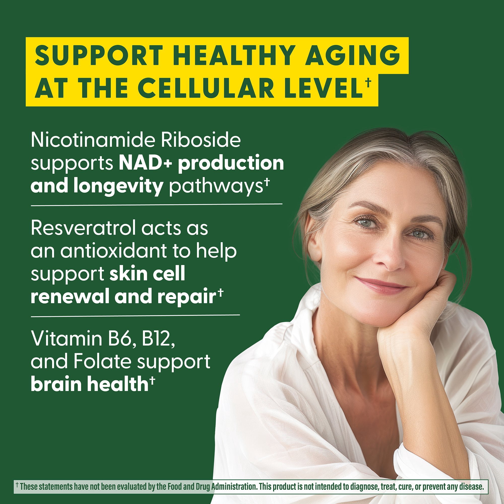 MegaFood NAD+ Boost With Nicotinamide Riboside & Resveratrol, 60 Capsules, 30 Servings