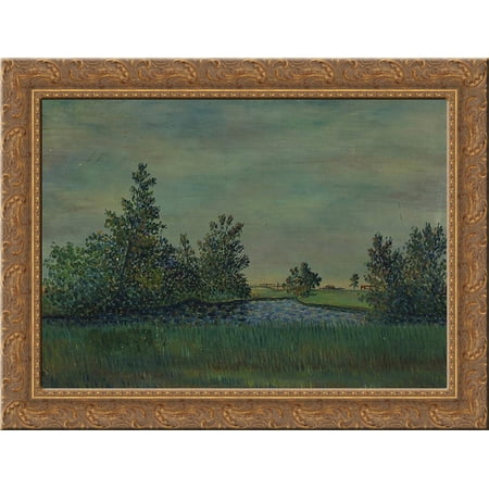 Landscape from Liminka 24x18 Gold Ornate Wood Framed Canvas Art by Vilho Lampi