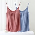 thumbnail image 1 of Puntoco Camisetas sin mangas ajustadas para mujer, moda de verano para mujer, color sólido, con relleno en el pecho y tirantes, top de cuello redondo, 1 of 6