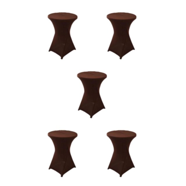 Maytalsory Environmentally Friendly Stretch High Table Cover Easy Care And Stain-resistant light brown 5Set