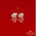 thumbnail image 2 of King of Bling's 10K Real Yellow Gold with 0.05CT Real Diamonds Men's/Women's stud Heart Earrings, 2 of 12
