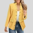 thumbnail image 2 of Siilsaa Jackets for Women Casual Women's Casual Business Open Front Long Sleeve Notch Lapel Office Blazer Jacket Yellow,S, 2 of 5